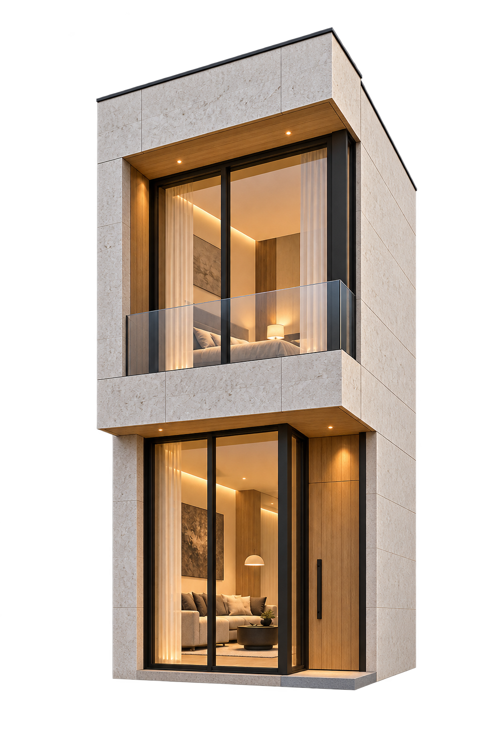 Architektonische Konzeptstudie von Raum und Material